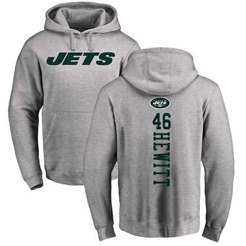 New York Jets Men Ash Neville Hewitt Backer NFL Football #46 Pullover Hoodie Sweatshirts